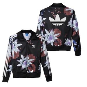 Adidas Originals Lotus Print Floral Track Jacket